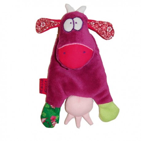 doudou plat, doudou vache, doudou rigolo, doudou made in france , cadeau de  naissance