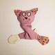 doudou chat en coton bio rose